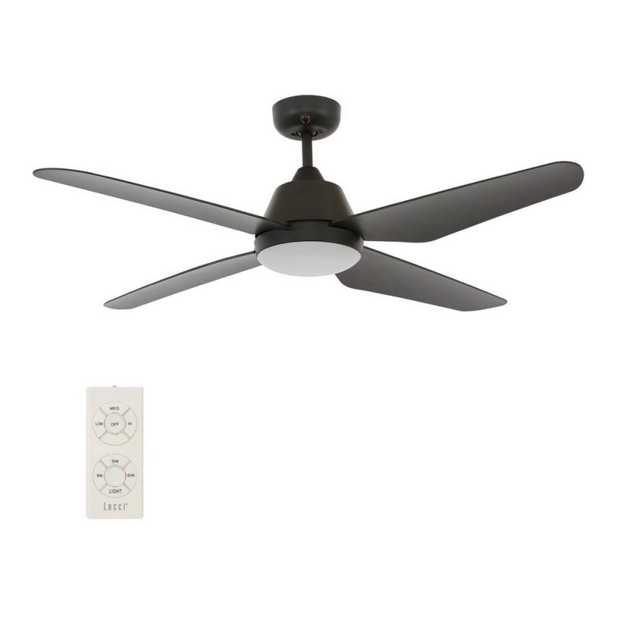 Lucci Air 212998 – LED Takfläkt ARIA LED/18W/230V svart + fjärrkontroll