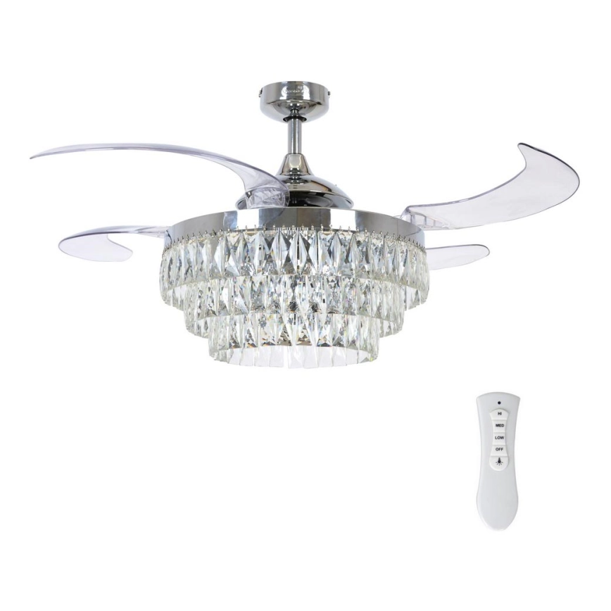 FANAWAY 212923 – LED Takfläkt VEIL 6xE14/4,5W/230V blank krom + fjärrkontroll