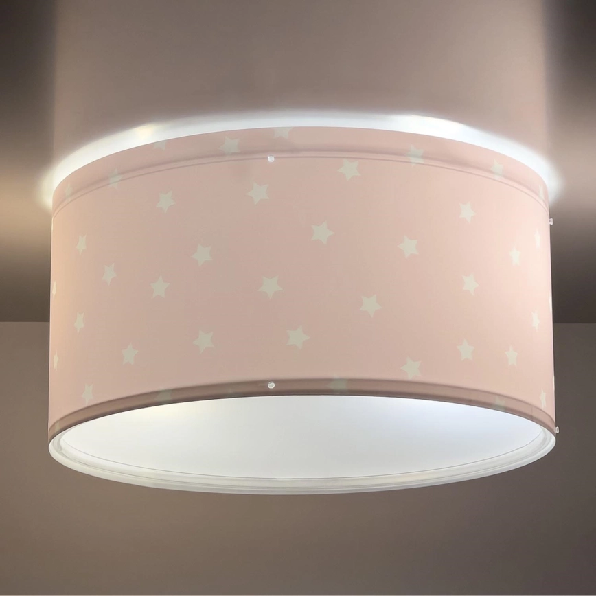 Dalber 82216S – Takbelysning för barn STAR LIGHT 2xE27/60W/230V rosa