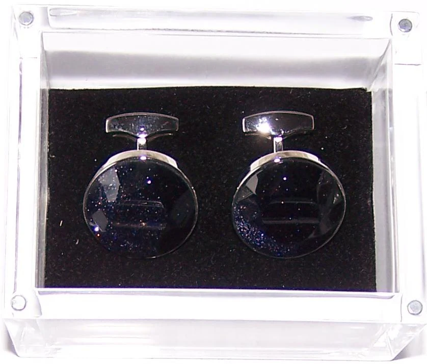 Diamant Cut Gold Stone Cufflinks