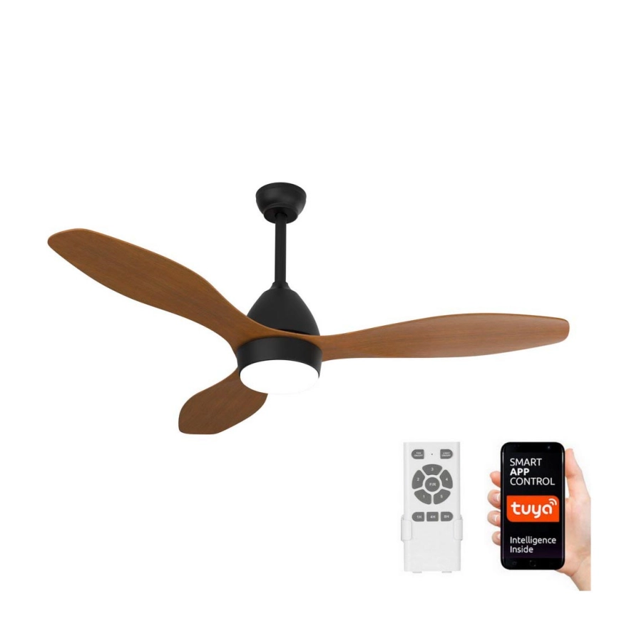 Immax NEO 07141-B – LED Takfläkt NEO LITE FRESCO LED/18W/230V Tuya Wi-Fi svart/brun + fjärrkontroll