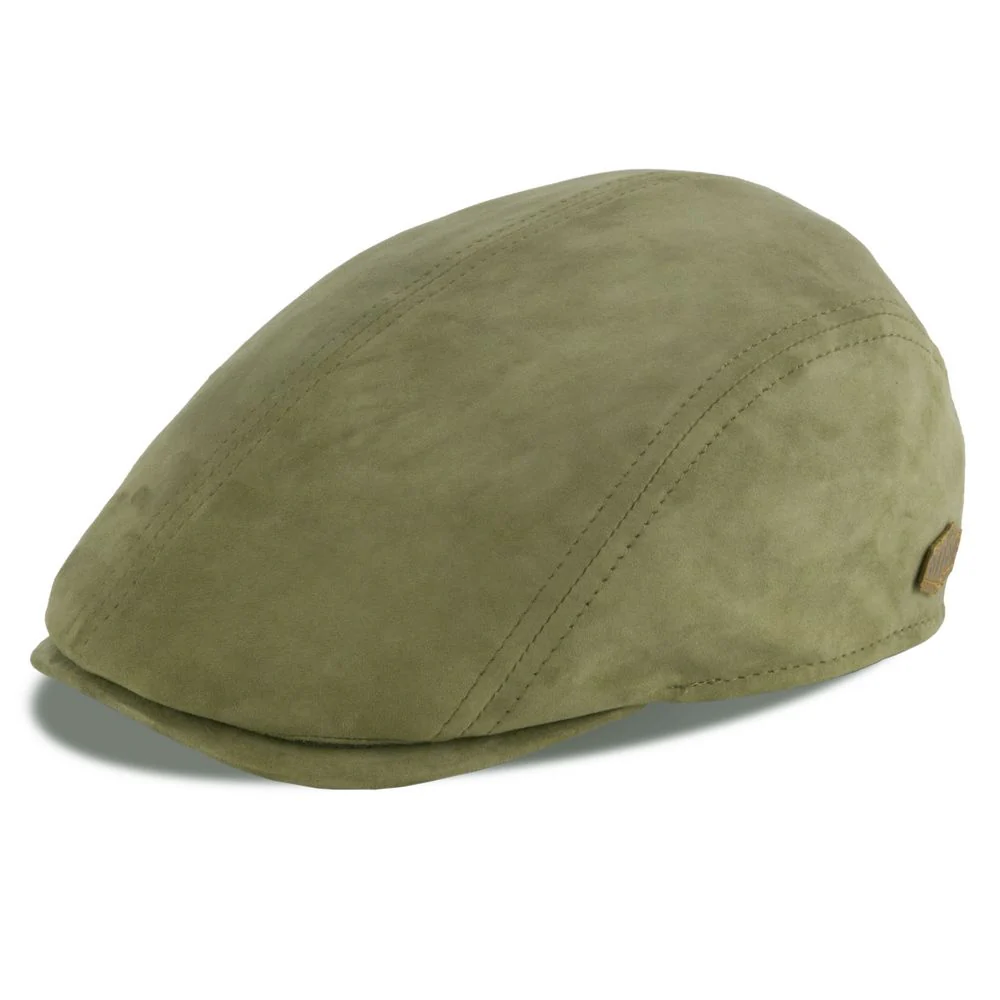 MJM Daffy 3 Mocka 2 Flat Cap – Grön Mocka Sixpence
