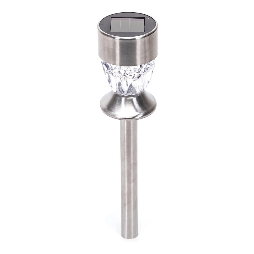 Aigostar – LED Solarlampa LED/0,006W/1,2V 35,5 cm matt krom 2700K IP44 100 mAh