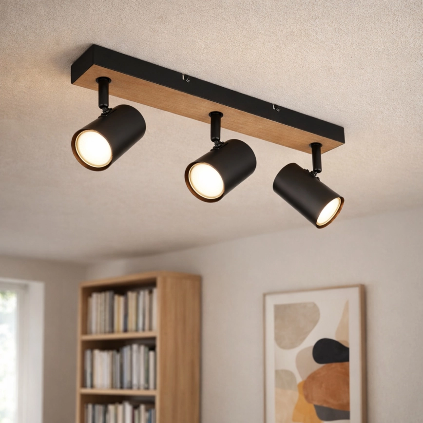 Globo – Spotlight 3xGU10/35W/230V svart/brun