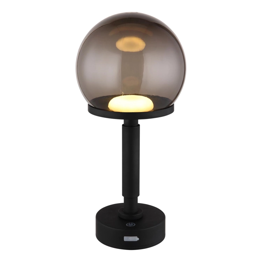 Globo – LED Dimbar uppladdningsbar touch bordslampa LED/2,5W/5V 1800mAh 2700/4000/6500K svart