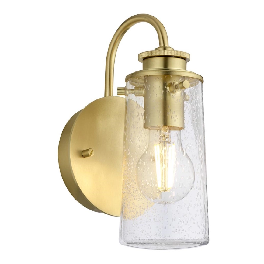 Kichler –  Vägglampa för badrum BRAELYN 1xE27/40W/230V IP44 gyllene