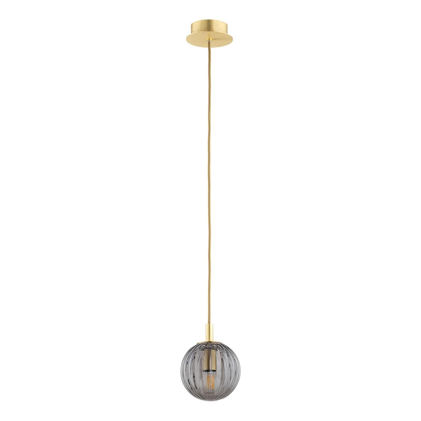 Argon 8512 – Ljuskrona med textilsladd PALOMA 1xE14/7W/230V diameter 12 cm guld/svart