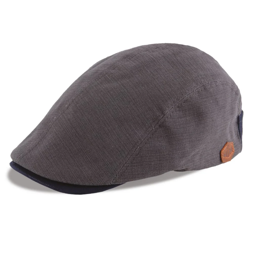 MJM Daffy 3 Cotton 4 Flat Cap – Grey Cotton Damn Sixpence