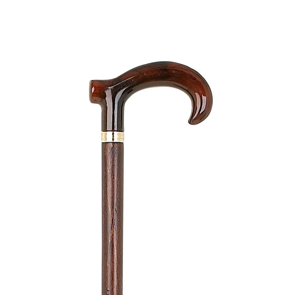 Walking Stick Standard Derby Handtag Valnöt med Ring