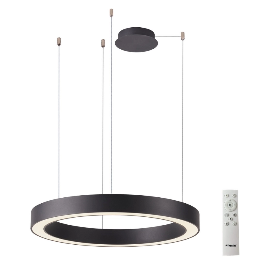 Azzardo AZ5044 – LED ljusreglerad ljuskrona på textilsladd MARCO LED/50W/230V svart + fjärrkontroll