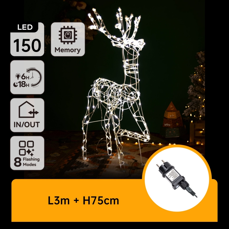 Aigostar – LED Utomhus juldekoration LED/3,6W/31/230V 2700K 75 cm IP44 ren