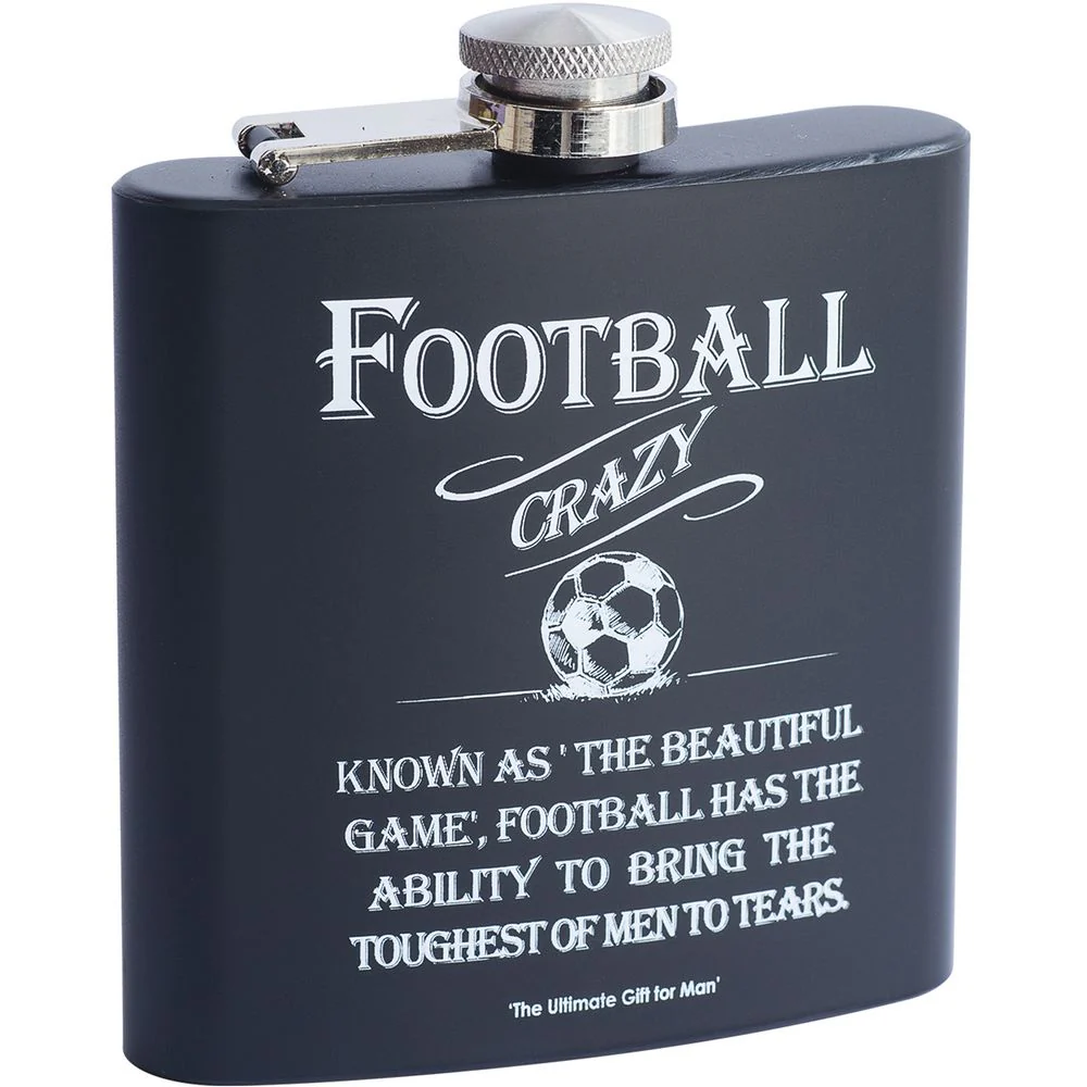 Football Crazy pocket square – Svart i rostfritt stål – 17 cl