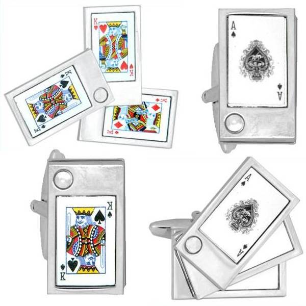 Manschettknappar Pokerkort Ess och kungar