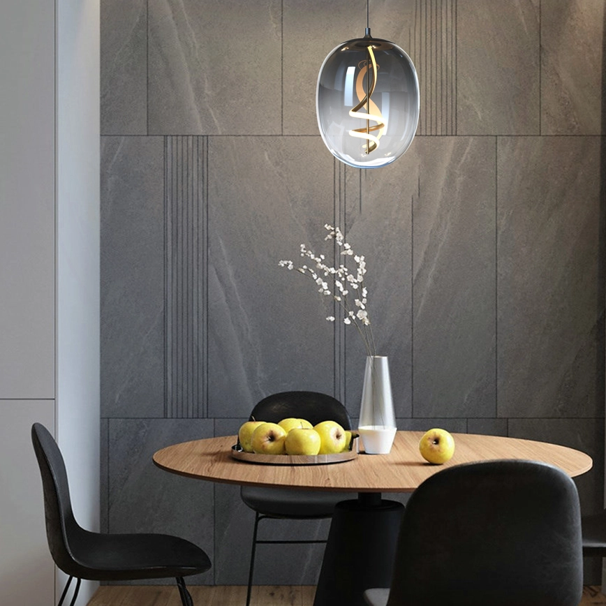 ONLI – LED ljuskrona med textilsladd LILLY LED/12W/230V 4000K svart