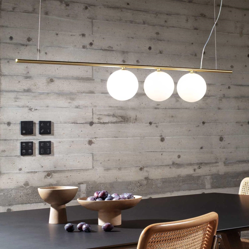 Ideal Lux – LED ljuskrona med textilsladd PERLINE 3xG9/3W/230V guld