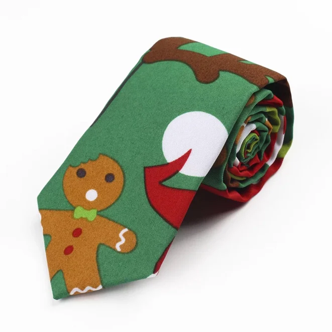 Snazzy Santa Christmas Tie – Grön pepparkaka