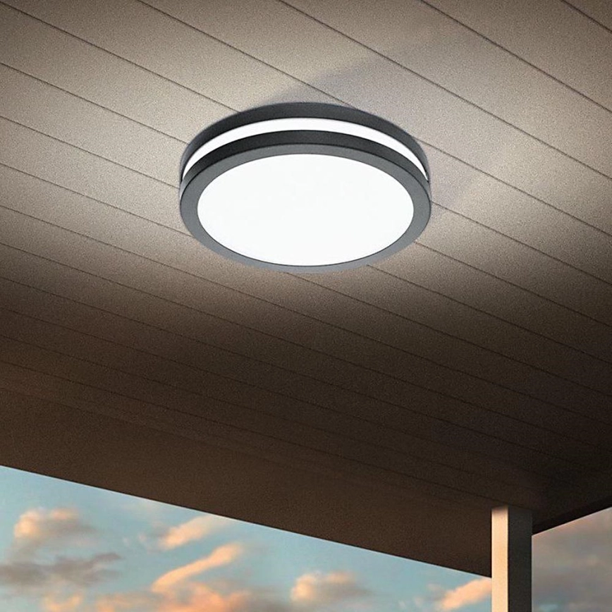Eglo 33571 – Dimbar LED-taklampa för badrum LOCANA-C LED/14W/230V IP44 antracit