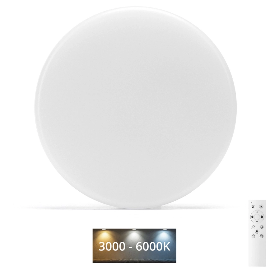 Aigostar – LED ljusreglerad taklampa till badrum LED/18W/230V 3000-6000K IP54 + fjärrkontroll