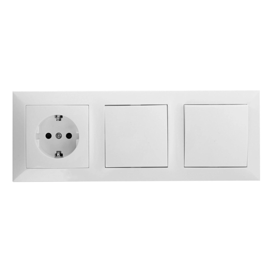 Aigostar – KIT 2x Väggbrytare för kontakt med uttag 1x16A/250V SCHUKO