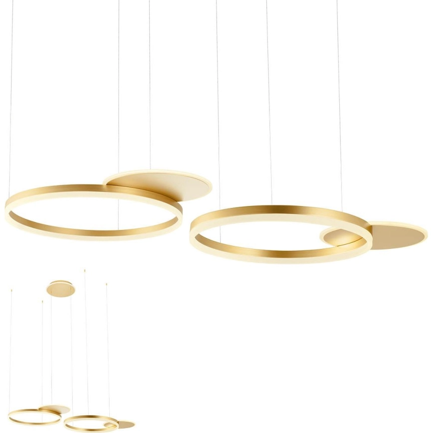 Redo 01-2609 – LED ljusreglerad ljuskrona på textilsladd SIGUA LED/114W/230V CRI 90 3000K guld