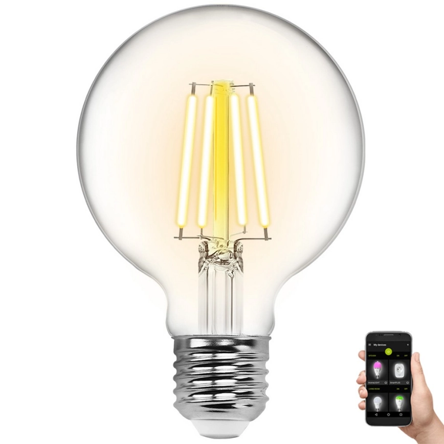 LED Ljusreglerad glödlampa FILAMENT G80 E27/6W/230V 2700-6500K Wi-Fi – Aigostar