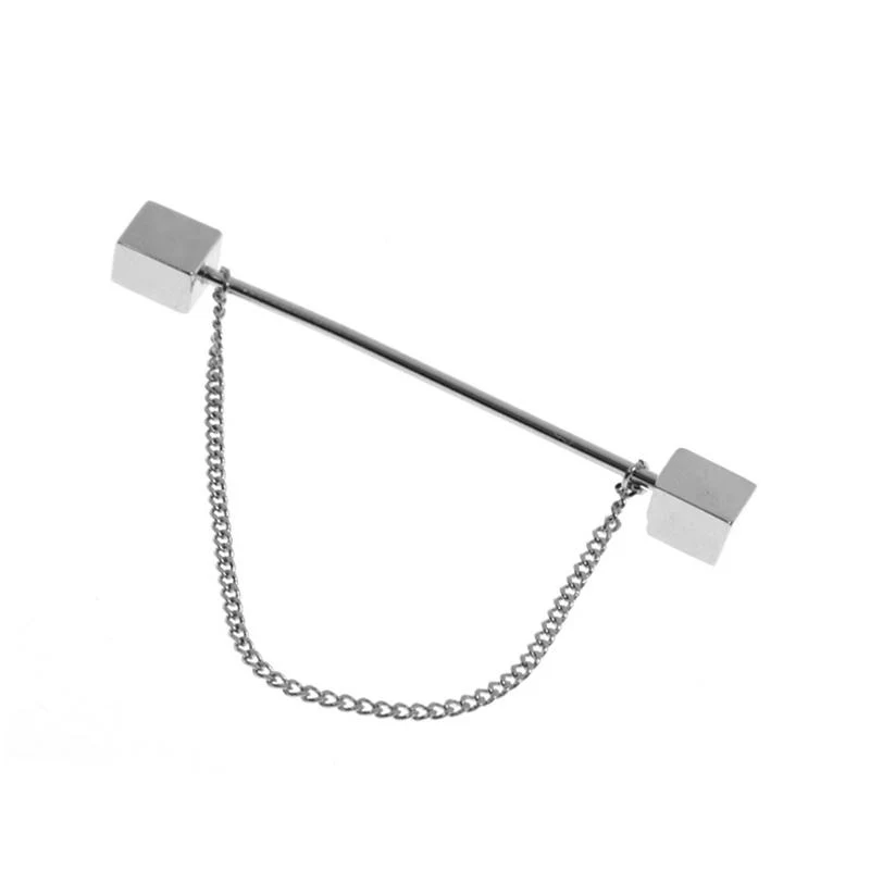 Kragstift – Rhodium dubbel – fyrkantig ände