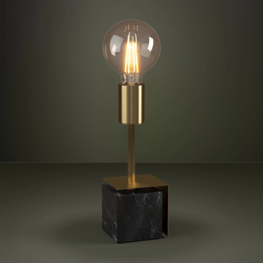 Eglo – Bordslampa 1xE27/40W/230V guld/svart granit