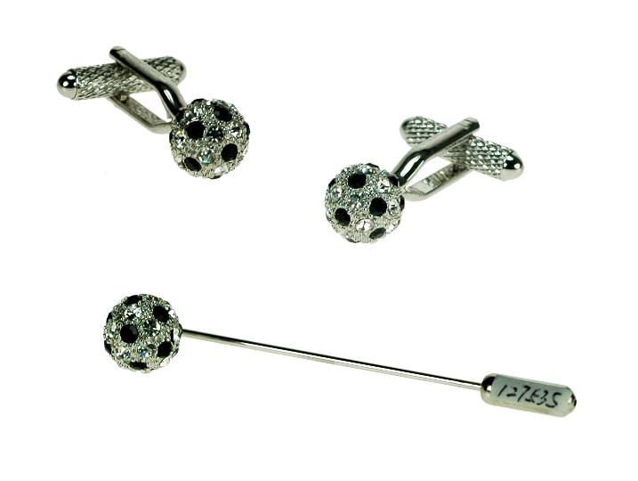 Manschettknappar & Cravat Pin – Kristallkula
