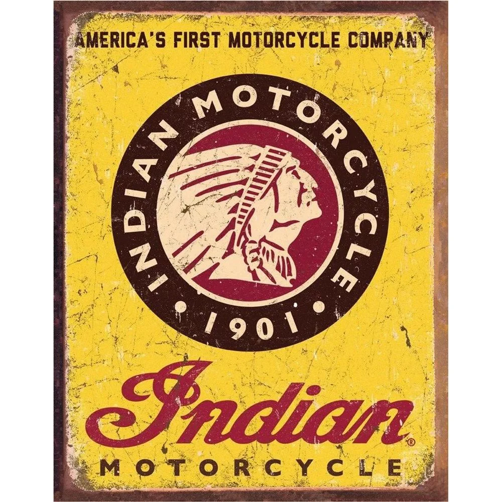 Retroworld indiska motorcyklar sedan 1901 Metal Saily – 30 x 40 cm