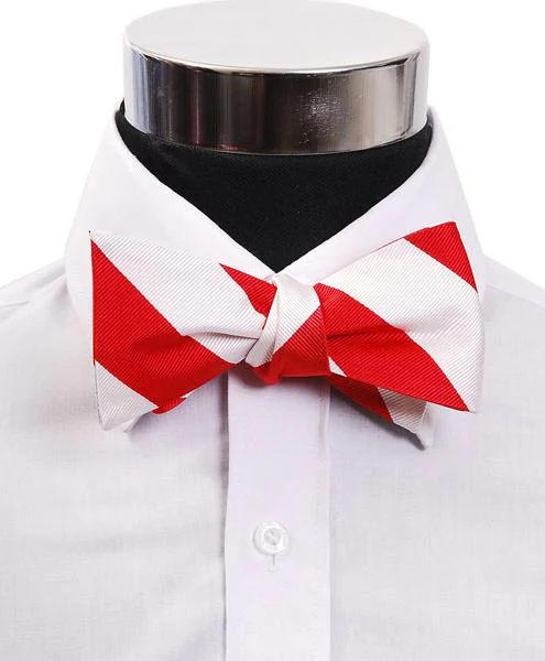 College Silk Self -Binder Futterfly – Red & White Big Striped