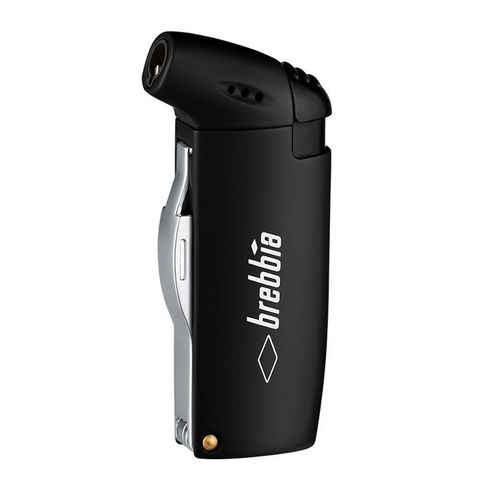 Brebbia Bowl Flame Pipe Lighter – Piezo – Svart