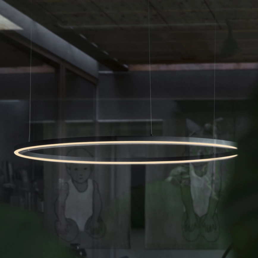 Ideal Lux – LED dimbar takpendel på vajer ORACLE SLIM LED/42W/230V 3000K CRI 90 Ø 90 cm svart