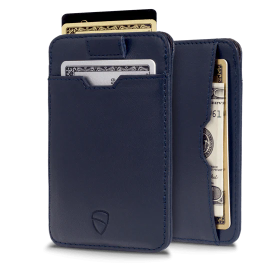 Vaultskin Chelsea Card Holder – Mat Blue Minimalist Purse