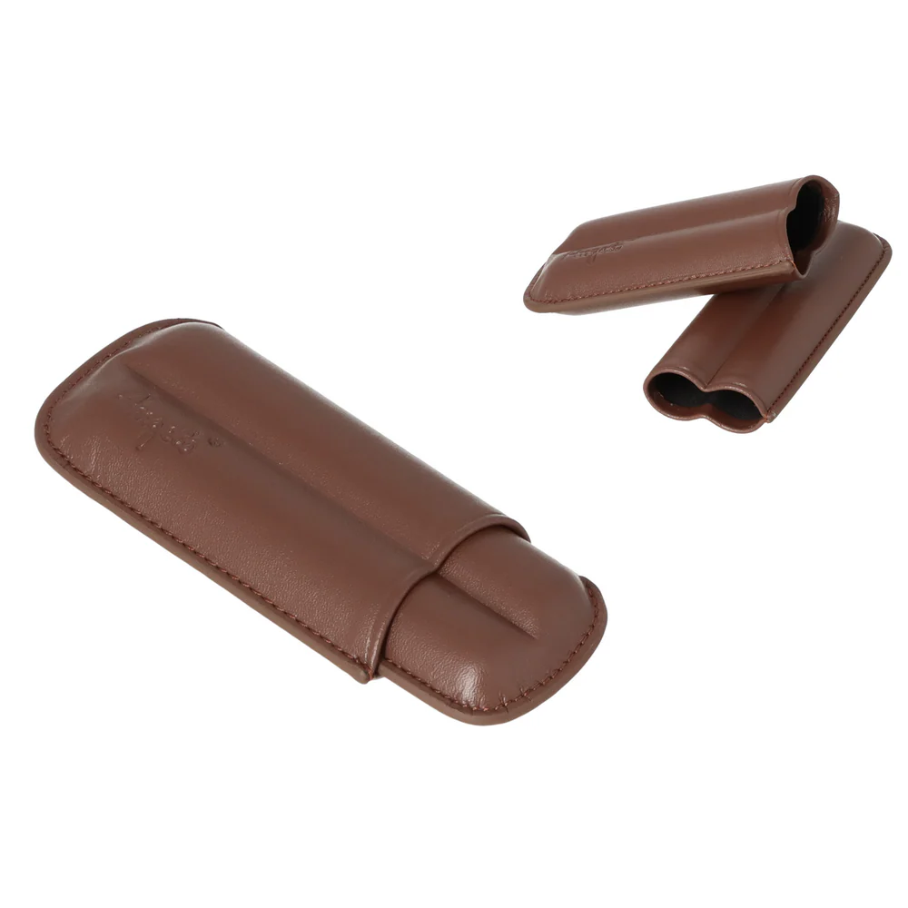 Angelo Cigarrfodral – 2 st. 45 Ringmätare – Brunt konstläder