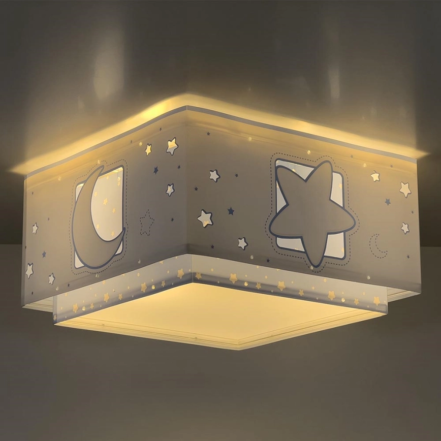 Dalber 63236T – Takbelysning för barn MOONLIGHT 2xE27/60W/230V blå
