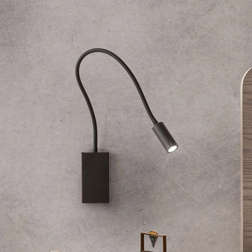 Redo 01-2755 – LED Flexibel läslampa WALLIE LED/3W/230V USB CRI 90 svart
