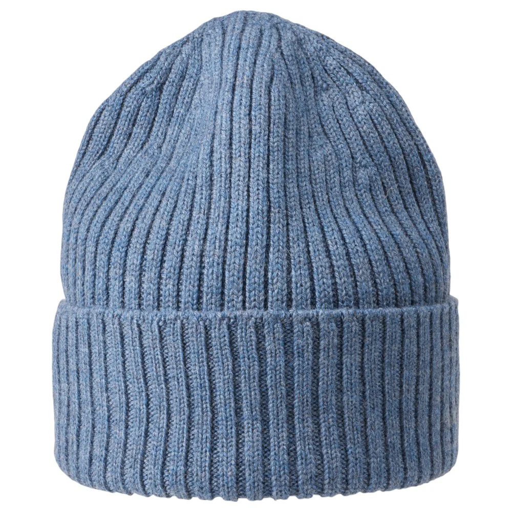 MJM beanie i 100% merinoull – stålblå hatt