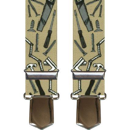 Wide Suspenders Craftsman med X-rygg – Ljusbeige