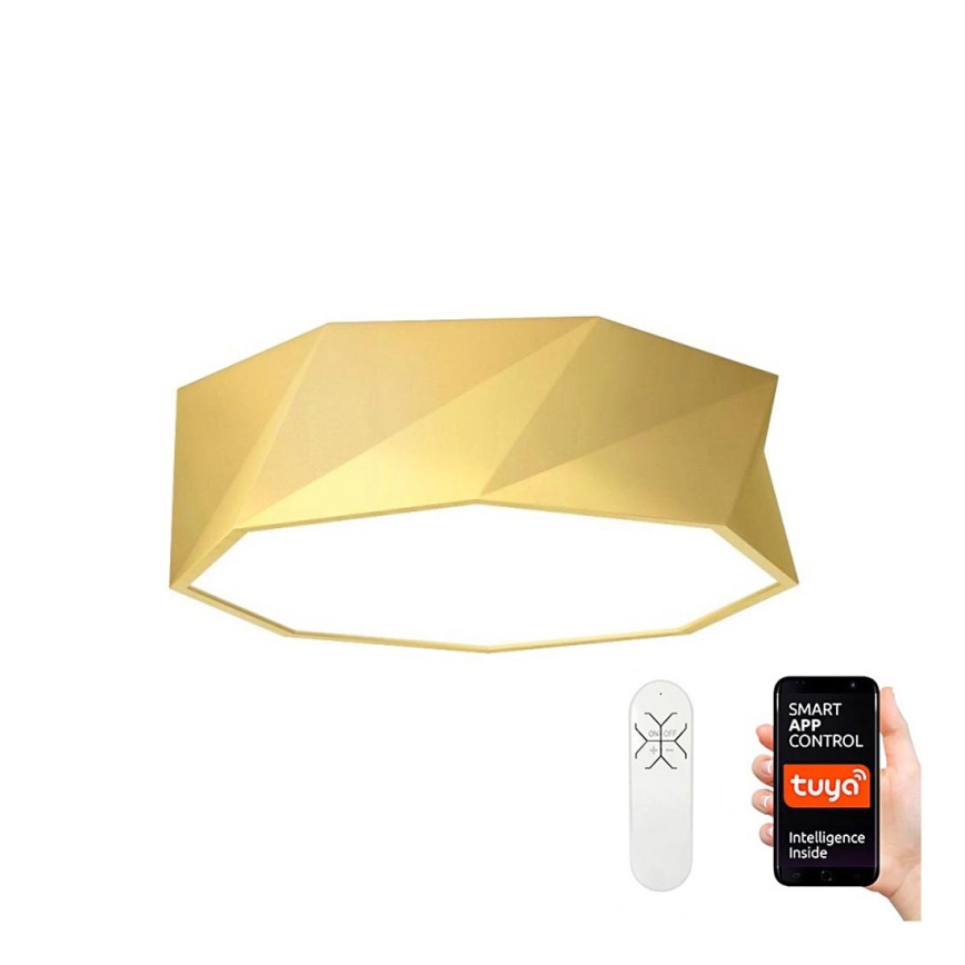 Immax NEO 07132-G40 – LED SMART Dimbart taklampa DIAMANTE LED/31W/230V guld 40 cm Tuya ZigBee + fjärrkontroll