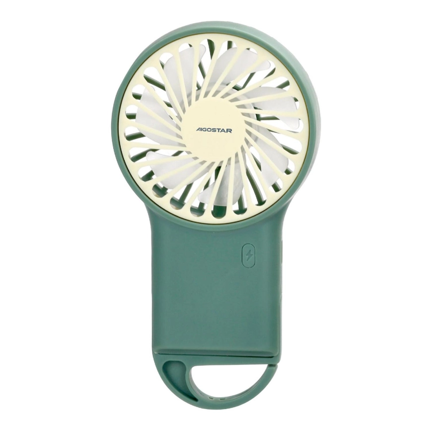 Aigostar – Uppladdningsbar fickfläkt 4W/5V 500 mAh USB grön