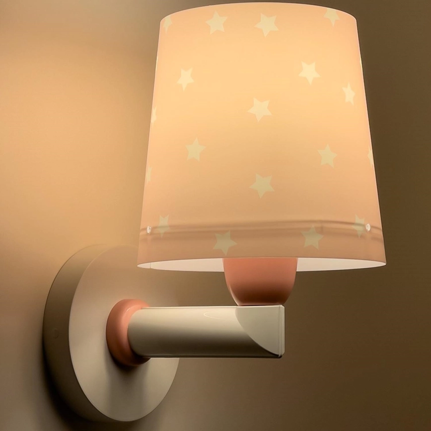 Dalber 82219S – Vägglampa för barn  STAR LIGHT 1xE27/60W/230V rosa