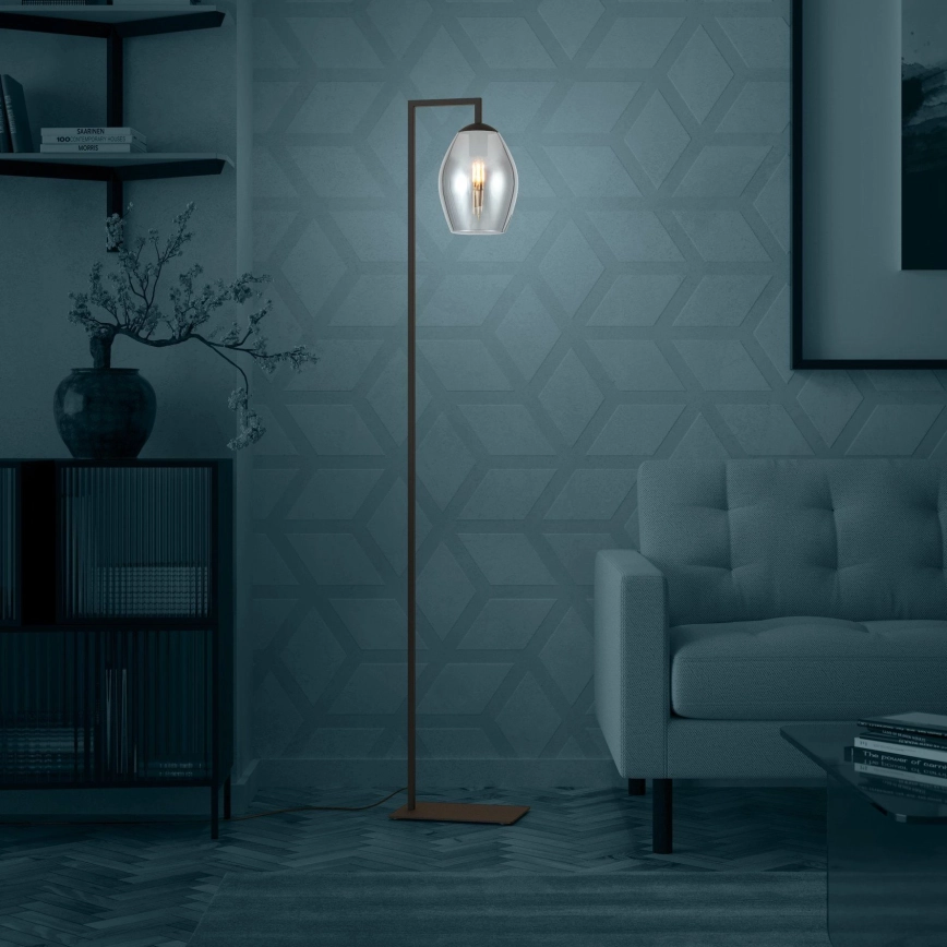 Eglo – Golvlampa 1xE27/40W/230V rökig
