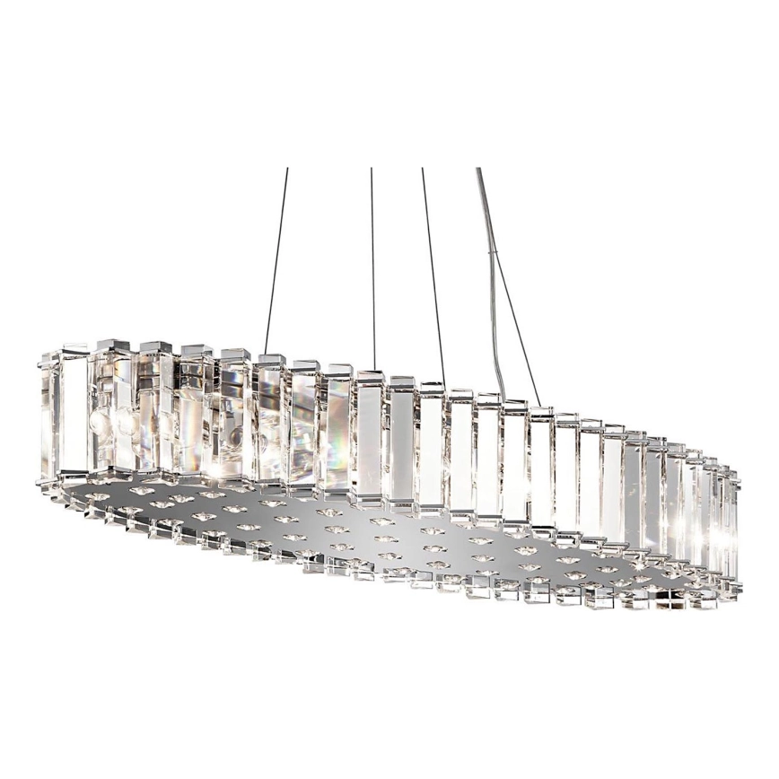 Kichler – LED badrumsljuskrona på textilsladd CRYSTAL SKYE 12xG9/3W/230V IP44