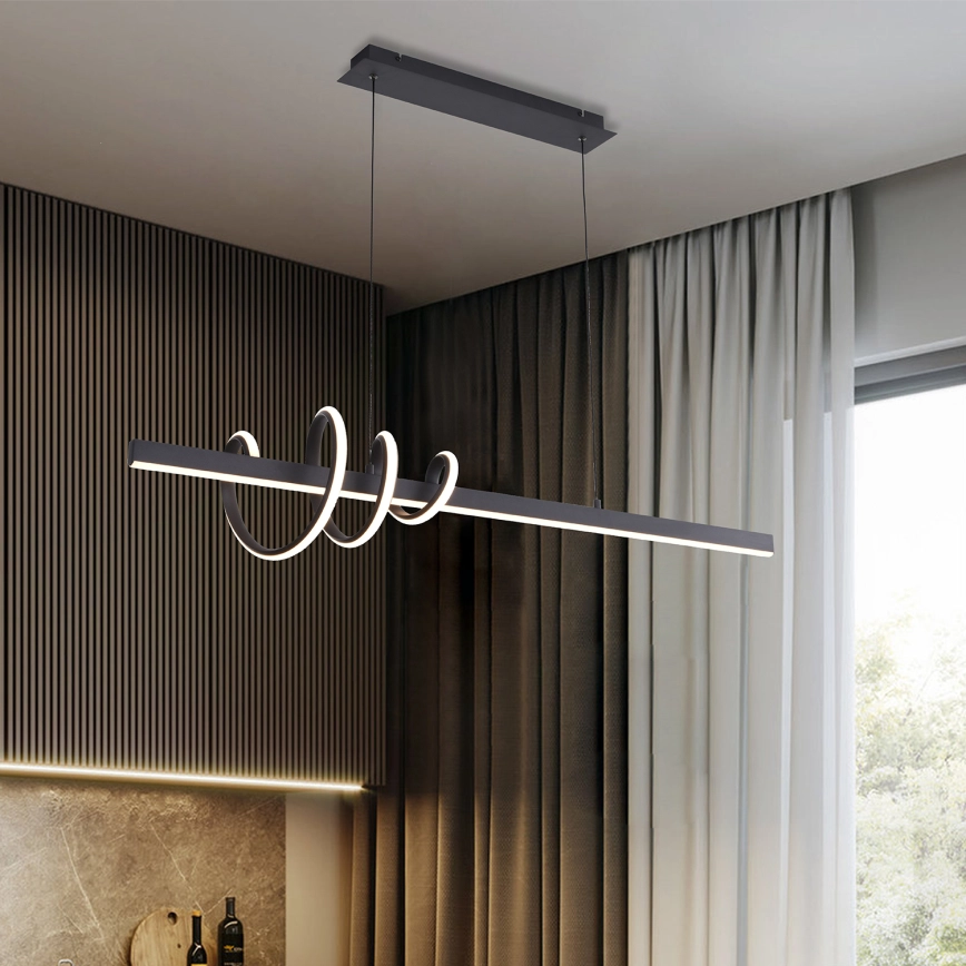 ONLI – LED ljuskrona med textilsladd SWING LED/30W/230V 4000K svart