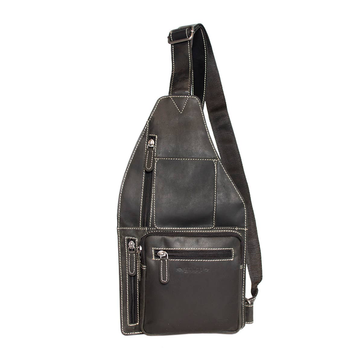 Arrigo crossbody axel bakom buffelläder – svart