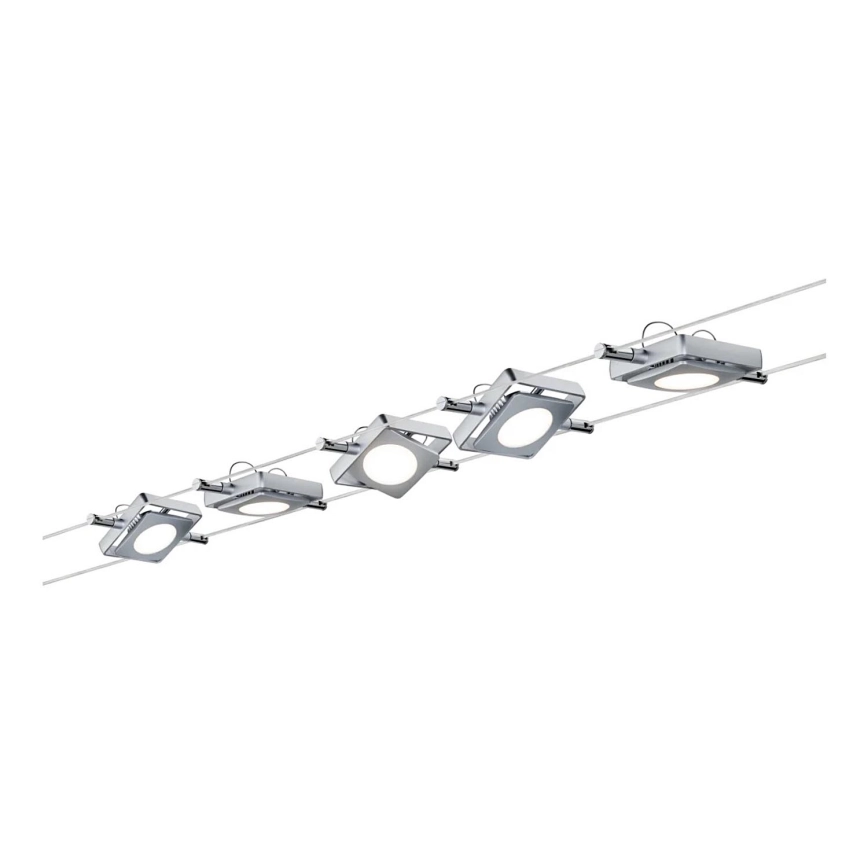 Paulmann 94108 – SET 5xLED/4,3W Spotbelysning för vajersystem MAC 230V matt krom