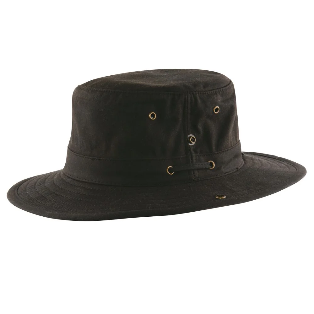 MJM Berghuis 10169 Oilskin Safari Bucket Hat In Brown