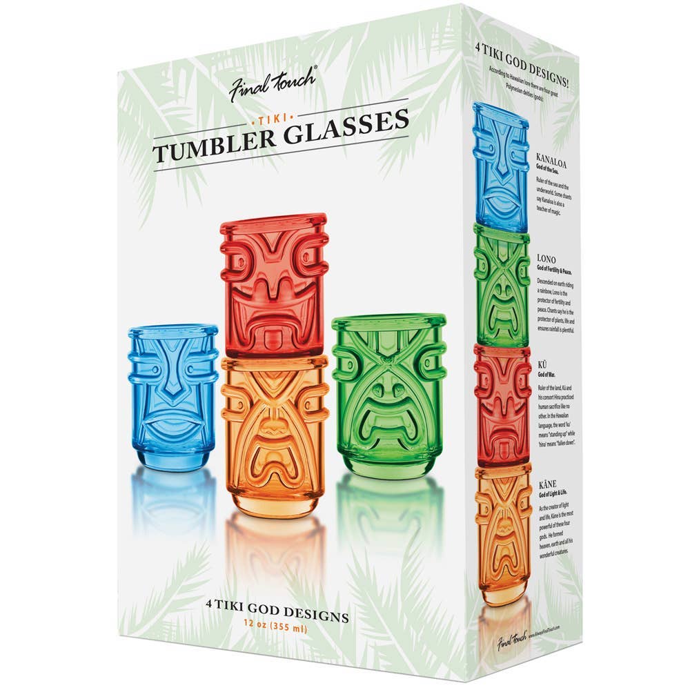 Originalprodukter – Final Touch Tiki Tumbler – 4-pack färgat te