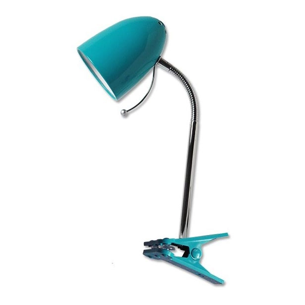 Aigostar – Bordslampa med klämma 1xE27/11W/230V blå/glansig krom