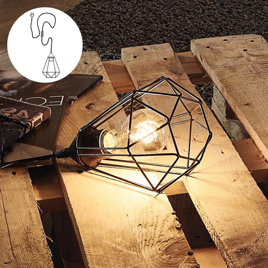 Eglo – Bordslampa med stickkontakt 1xE27/60W/230V